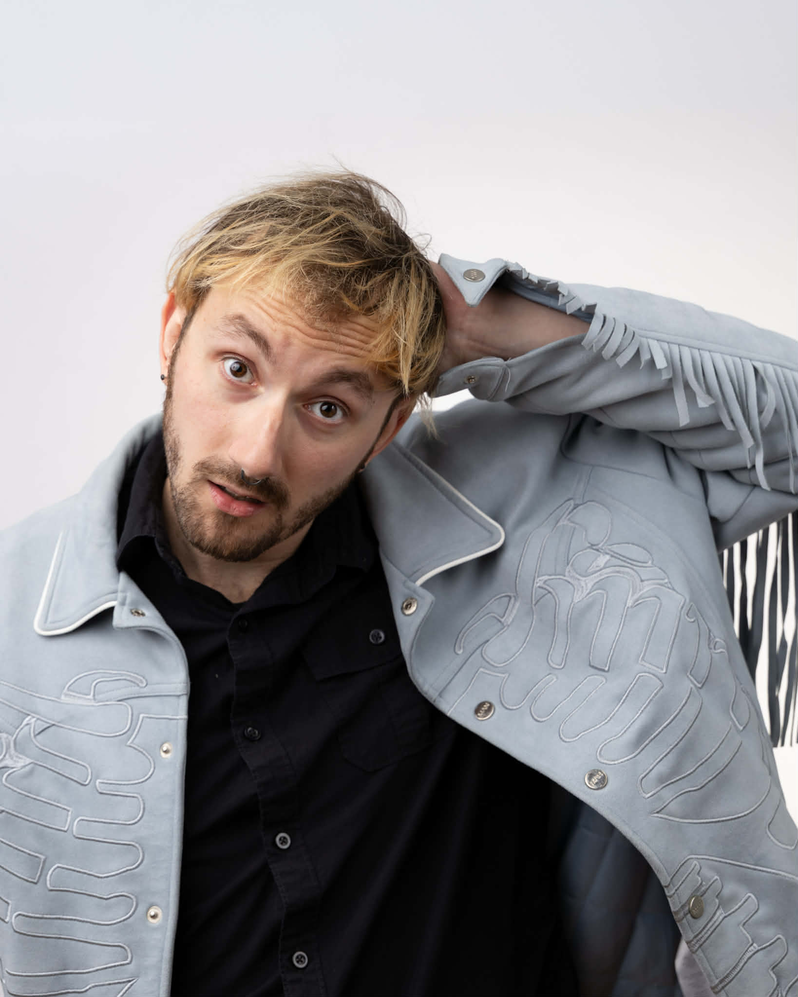 Stephen Doutt looking curious